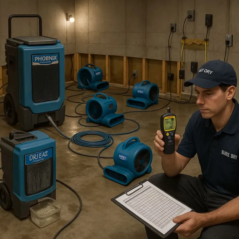 Structural Drying and Dehumidification process in Lawrence County, AL